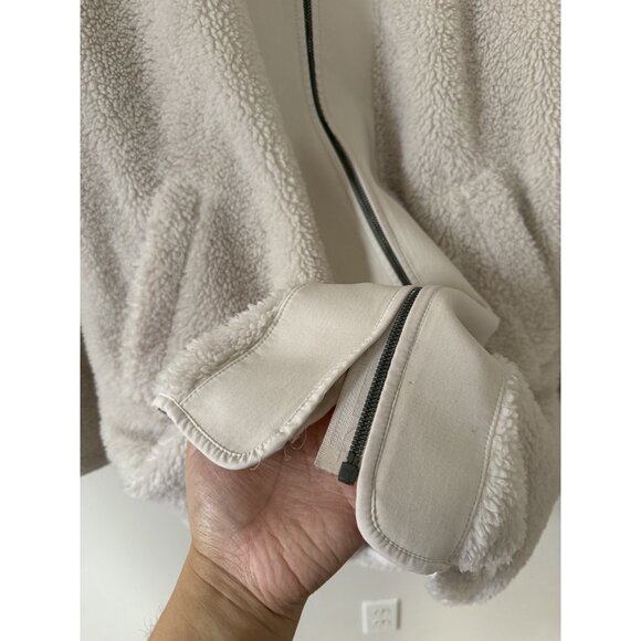 Lululemon Collarless Textured Fleece Full Zip White Opal Plush Cozy Outdoor 14 - Picture 8 of 12